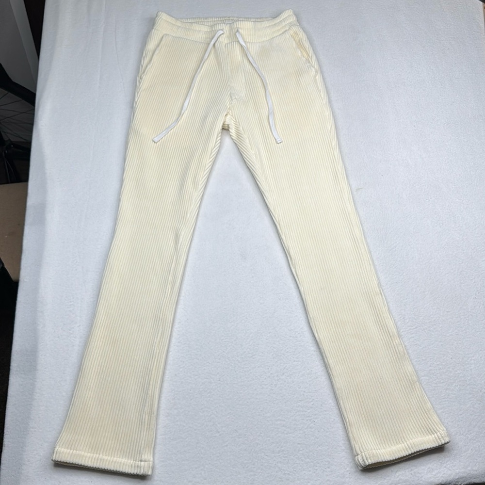 Christos The Luxe Trouser cream off white color size Medium men’s ribbed joggers